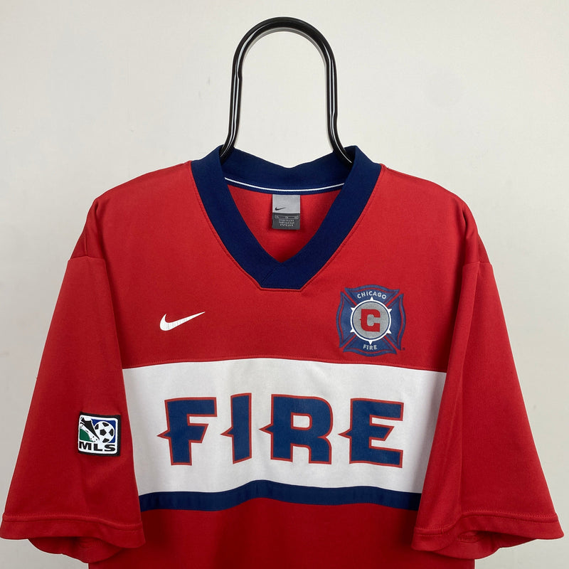 Vintage Nike Chicago Fire Football Shirt T-Shirt Red XL