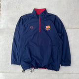 Vintage Nike Barcelona Reversible 1/4 Zip Coat Jacket Red Blue XL