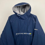 Vintage Nike Reversible Side Winder Fleece Jacket Blue Grey Large