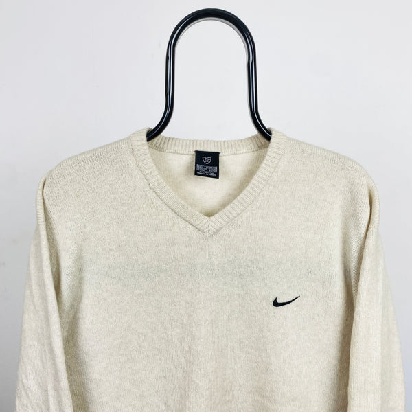 Vintage Nike Wool Sweatshirt Light Brown Large