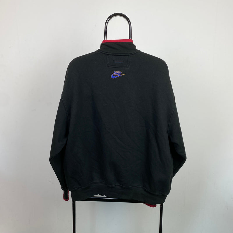 Vintage Nike Zip Sweatshirt Black Large