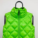 Vintage Nike Puffer Gilet Jacket Green Small