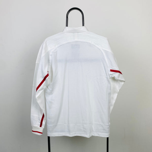 Vintage Nike Rugby Shirt T-Shirt White Small