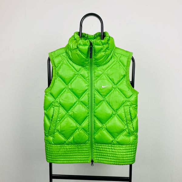 Vintage Nike Puffer Gilet Jacket Green Small