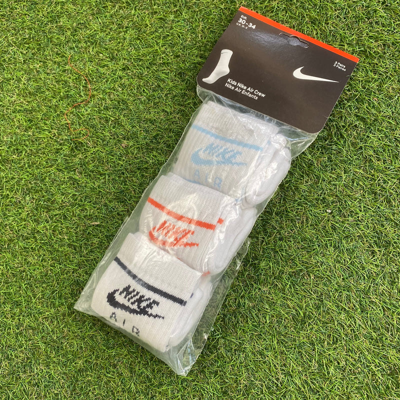 Vintage Nike Air Socks 3 Pack White