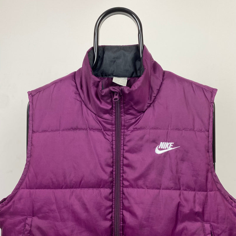 Vintage Nike Puffer Gilet Jacket Purple Small