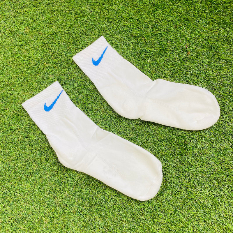 Vintage Nike Socks White Blue