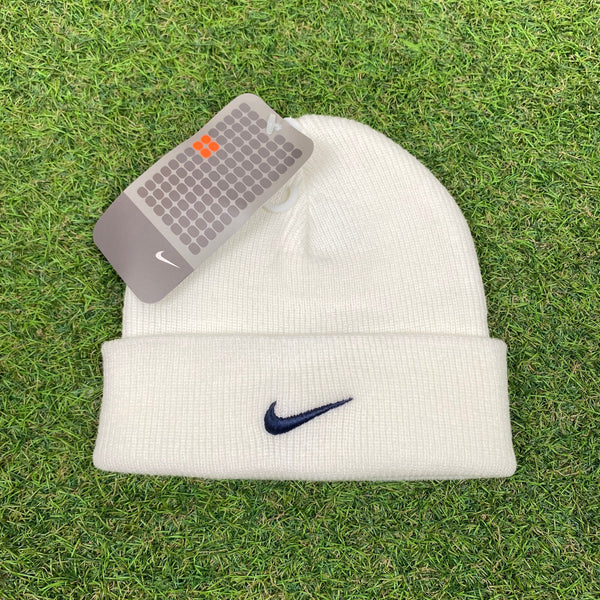 Vintage Nike Beanie Hat White