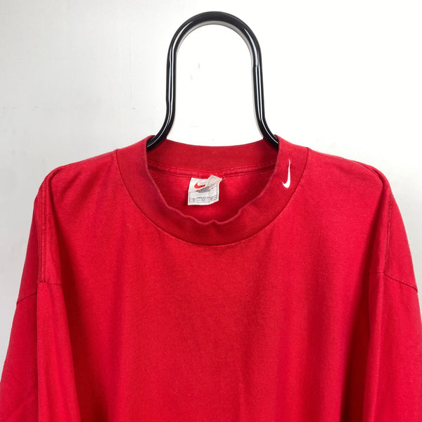 Vintage Nike Mock Neck Sweatshirt Red XXL