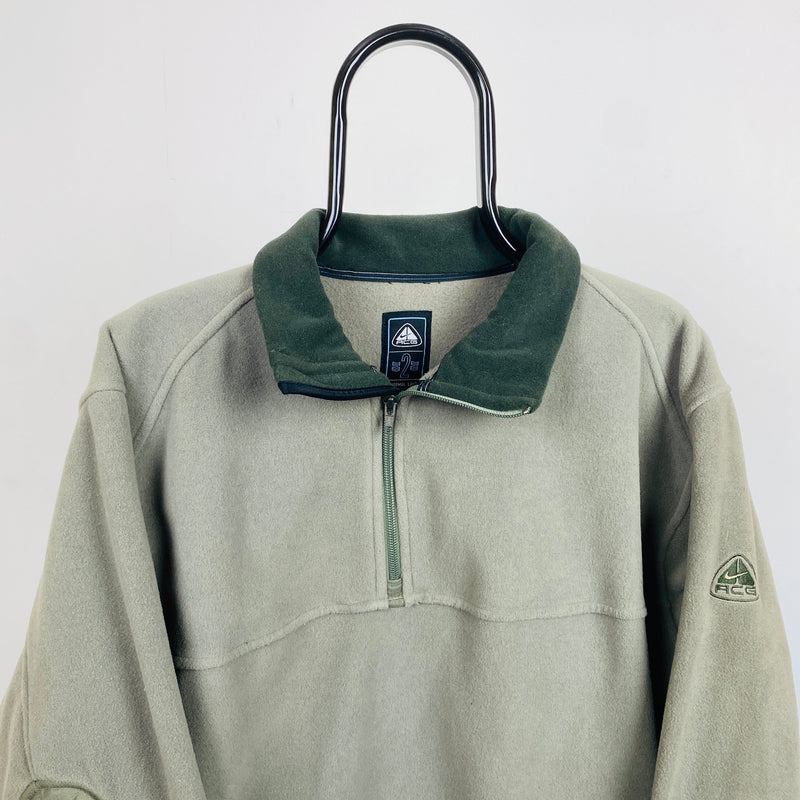 Vintage Nike ACG 1/4 Zip Fleece Sweatshirt Green Medium