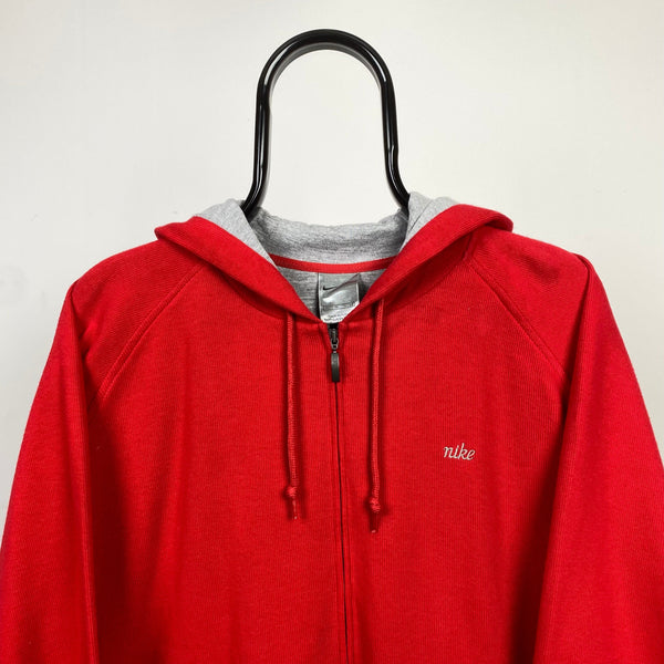 Vintage Nike Zip Up Hoodie Red XL