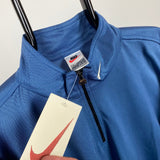 Vintage Nike Dri-Fit 1/4 Zip Sweatshirt Blue Large