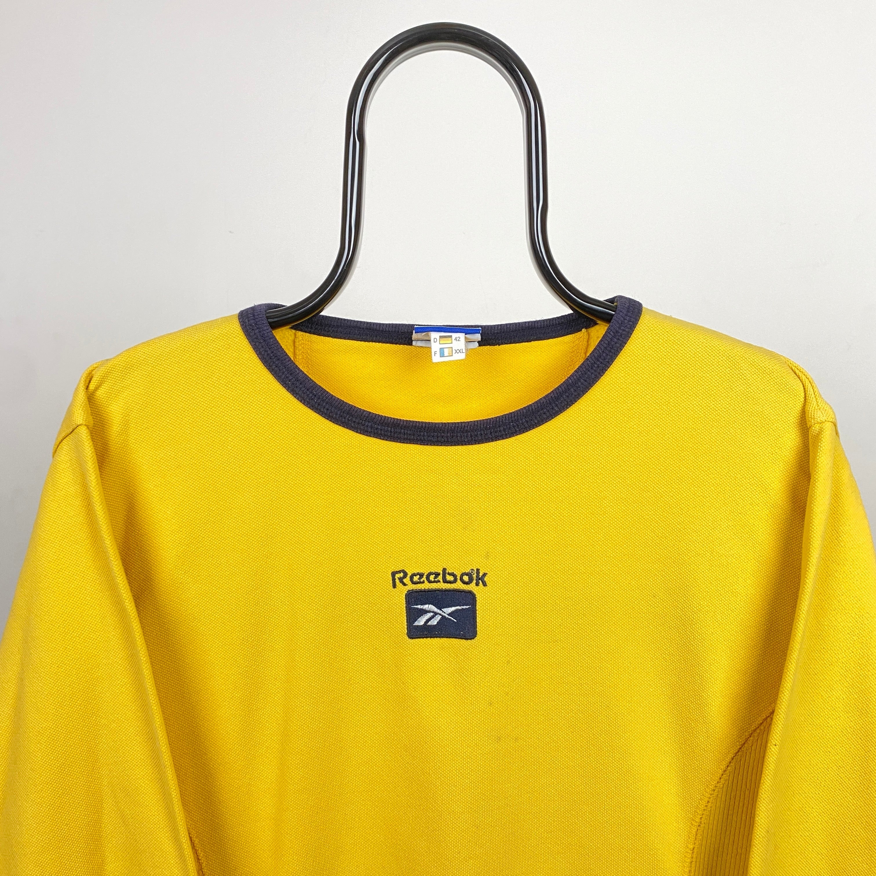 Retro Reebok Sweatshirt Yellow XXL – VintageBox