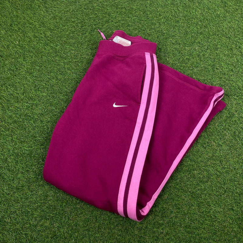 Vintage Nike Wide Leg Cotton Joggers Purple XS