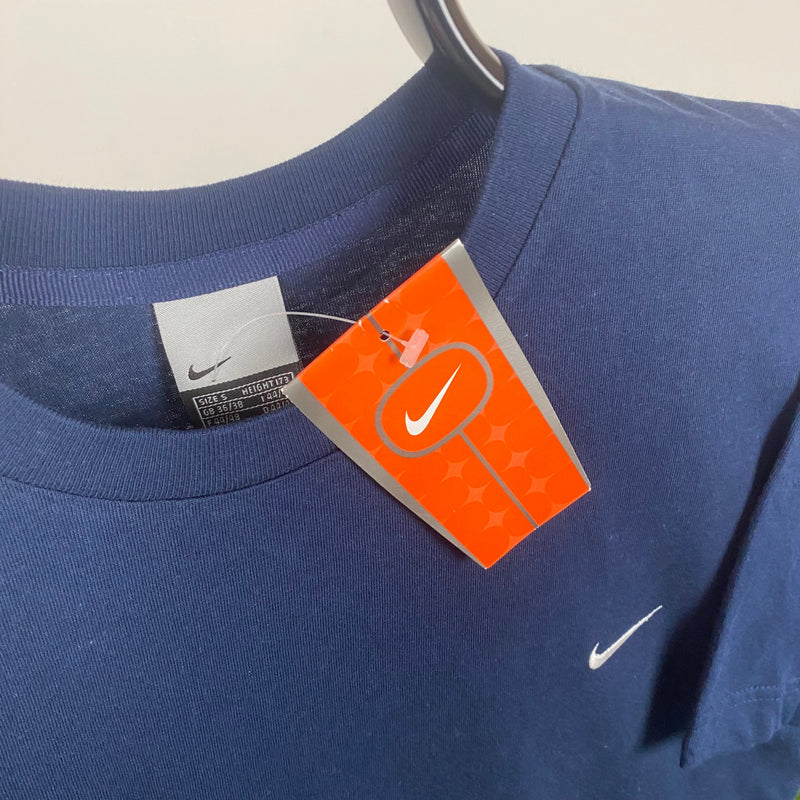 Vintage Nike Swoosh T-Shirt Blue Small