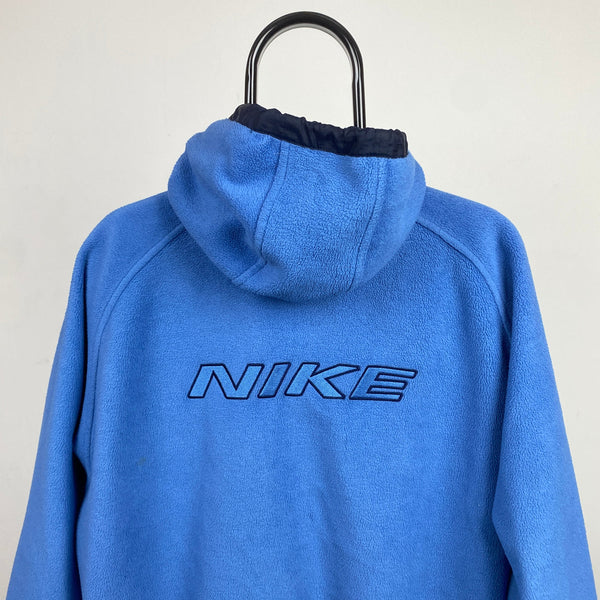 Vintage Nike Reversible Fleece Coat Jacket Blue Medium