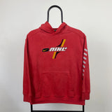 Vintage Nike Felt Logo Hoodie Red XS