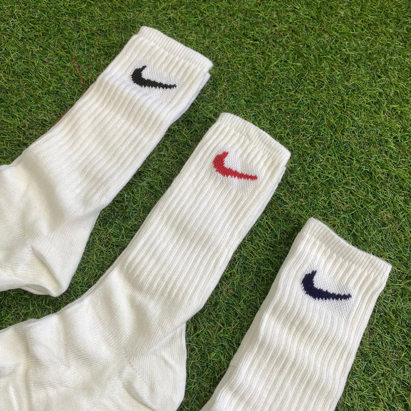 Vintage Nike Socks Colour 3 Pack White