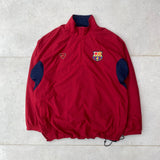 Vintage Nike Barcelona Reversible 1/4 Zip Coat Jacket Red Blue XL