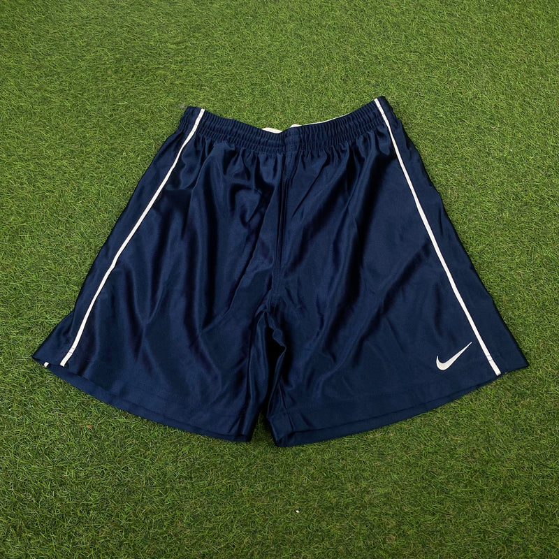 Vintage Nike Shiny Nylon Shorts Blue Small