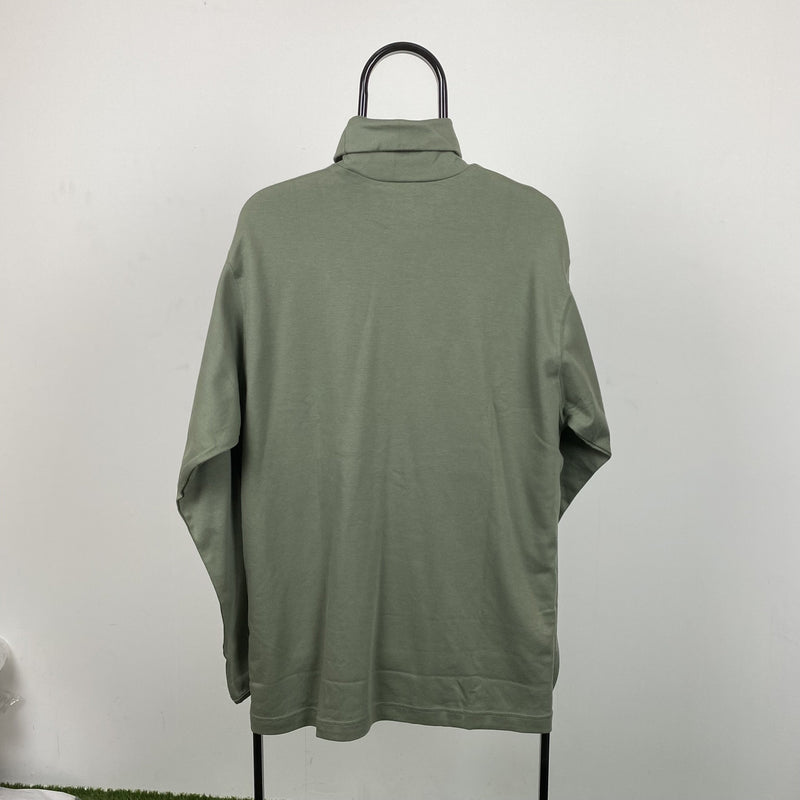 Vintage Nike Mock Neck Sweatshirt Green Medium