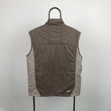 Vintage Nike Packable Puffet Gilet Jacket Brown Medium