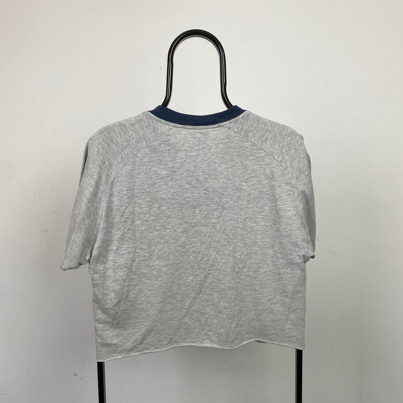 Vintage Nike Cropped T-Shirt Grey Small