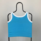 Vintage Nike Cropped Vest T-Shirt Baby Blue Medium