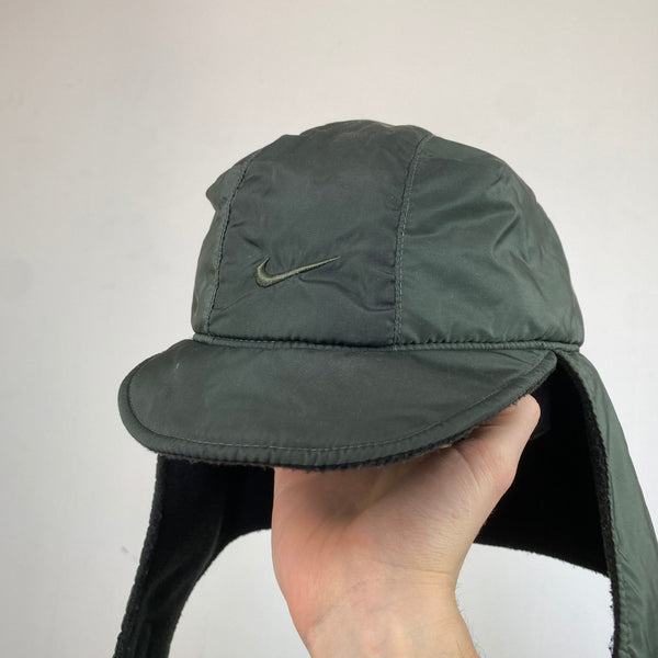 Vintage Nike Fleece Ear Flap Hat Green