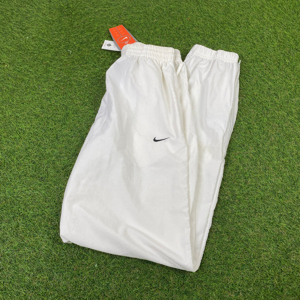 Vintage Nike Zip Pocket Joggers White Small