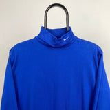 Vintage Nike Roll Neck Sweatshirt Blue Medium