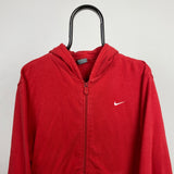 Vintage Nike Zip Hoodie Red Small