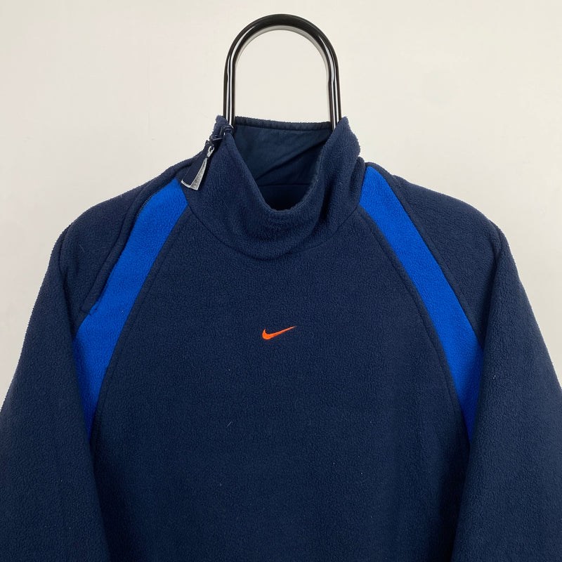 Vintage Nike Reversible Side Winder Sweatshirt Blue Small