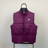 Vintage Nike Puffer Gilet Jacket Purple Small