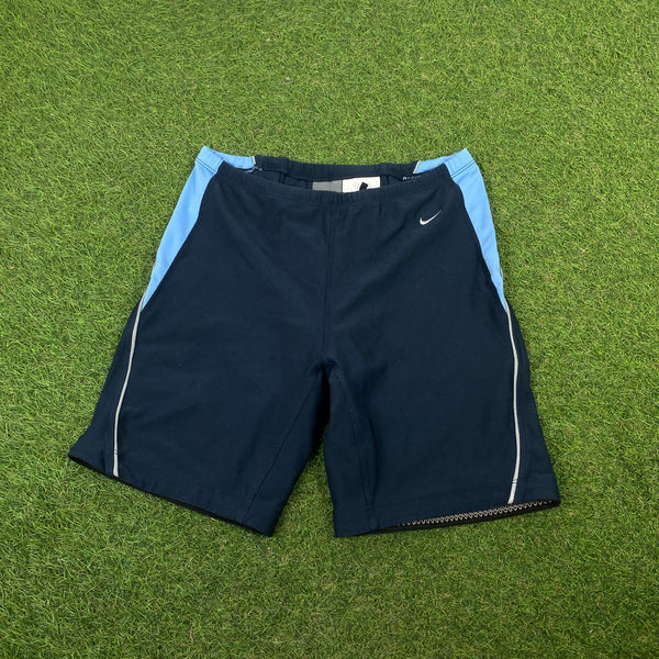 Vintage Nike Nylon Bike Shorts Blue Medium