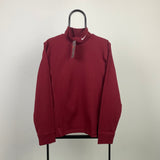 Vintage Nike Mock Neck Sweatshirt Red Medium