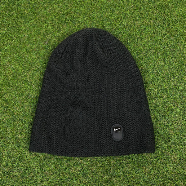 Vintage Nike Presto Knit Beanie Hat Black