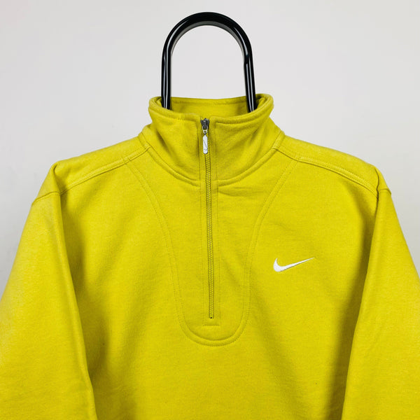 Vintage Nike 1/4 Zip Sweatshirt Green XS