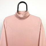 Vintage Nike Mock Neck Sweatshirt Pink Medium